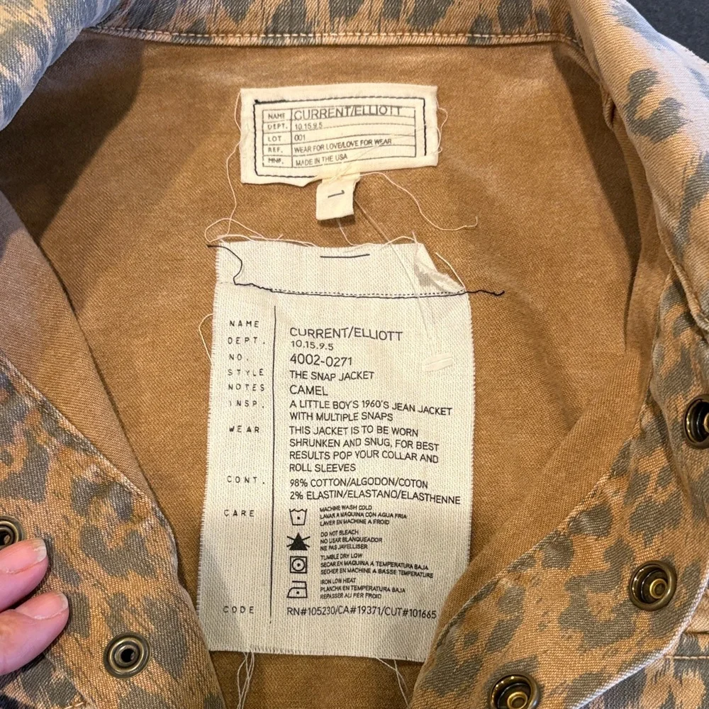 Current Elliott Leopard Print Cropped Denim Jacket xs - Picture 2 of 5